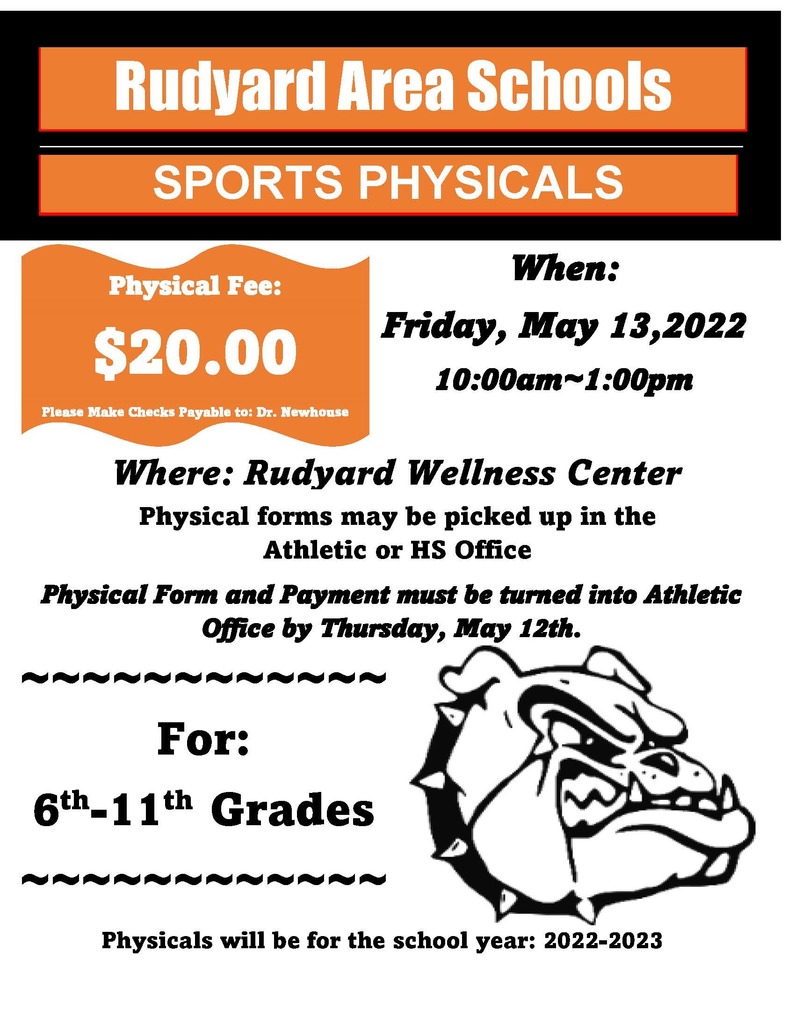 Take this opportunity to get your child's physical for the 2022-2023 school year.